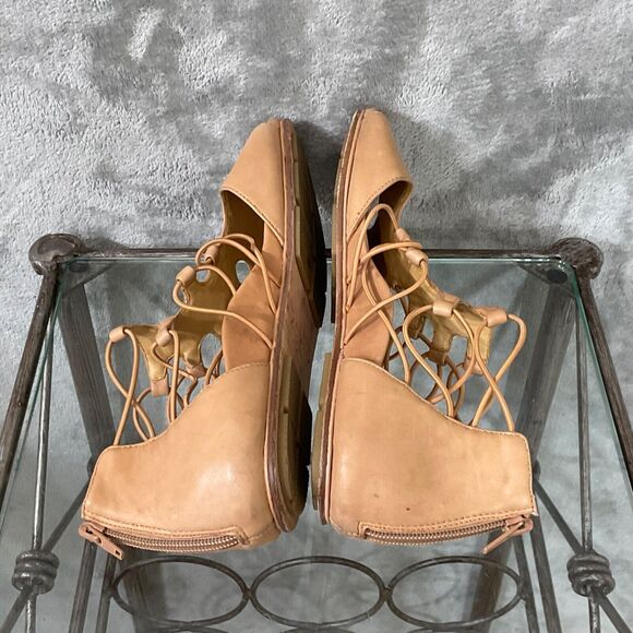 L'Amour-Des-Pieds  Demi Sandals women’s Size 8.5 Leather Strappy gladiator zip - Picture 3 of 11